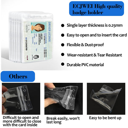 Badge Holder with Lanyard, 24-Pack Clear Vertical ID Card Badge Holder, Durable Badge Holders with Colorful Cruise Lanyards (Inner Size: 2.6’’×3.7’’, 12 Colors)