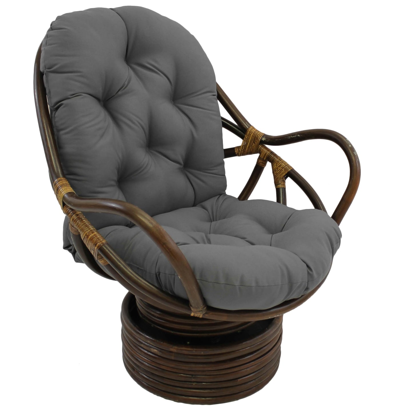 Blazing Needles Solid Twill Swivel Rocker Chair Polyester Cushion, 48" x 24", Steel Grey (CUSHION ONLY)