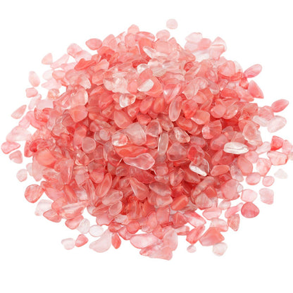 rockcloud 1 lb Cherry Quartz Small Tumbled Chips Crushed Stone Healing Reiki Crystal Jewelry Making Home Decoration
