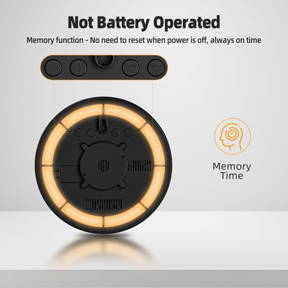 HAITANG Digital Wall Clock, 8'' Round Digital Clock with Large Display, 11RGB Colors,Remote Control, Auto-Brightness,Temperature,DST,Night Light, Alarm, Count Down Timer for Classroom/Bedroom/Office
