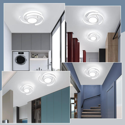 ADISUN LED Modern Ceiling Light,6000K Semi Flush Mount Ceiling Light Fixture,Unique White Ceiling Lights Fixtures for Living Room Bedroom Corridor Aisle Hallway Indoor Ceiling Lamp (D11 in*H3.9 in)