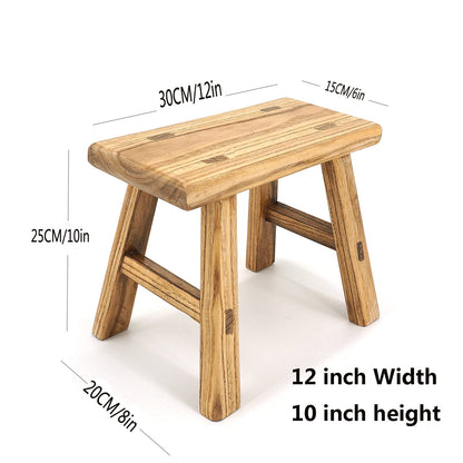 ANQILEE Handmade Solid Wood Stool Milking10 Height Wooden Step Stool Simple Wooden Viking (12" Long 6" Wide)