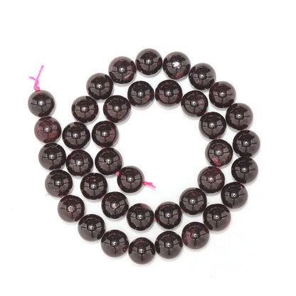 45pcs 8mm Natural Stone Beads Red Garnet Beads Energy Crystal Healing Power Gemstone for Jewelry Making, DIY Bracelet Necklace