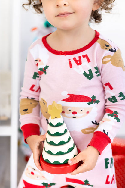 Pearhead Christmas Tree Stack Toy - Holiday Nursery Décor and Stacking Rings for Baby