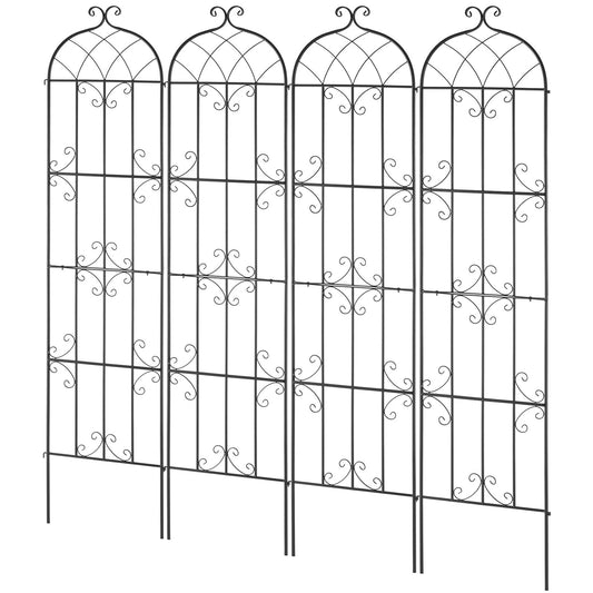 VEVOR Garden Trellis for Climbing Plants, 87 x 20 in, 4 Packs Rustproof Metal Garden Flower Rose Trellis, Outdoor Climbing Clematis Trellis Cucumbers Support for Courtyards Lawns