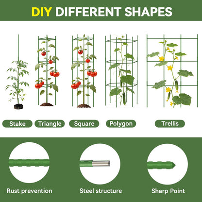 Halatool 6 Pack Tomato Cages for Garden Plant Support Stakes, 48 Inch Adjustable Tomato Trellis for Pots & Raised Garden Bed, Tomato Cage for Climbing Plants Eggplant Pepper Cucumber Bean Outdoor