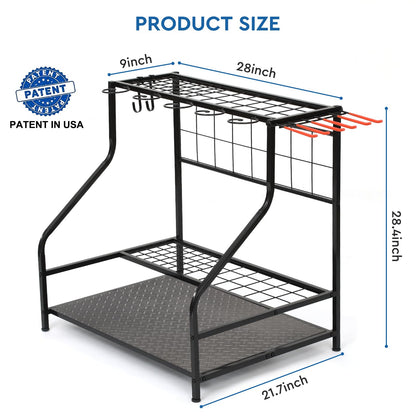 WEYIMILA Garden Tool Organizer for Garage, Yard Tool Storage, Garden Tool Rack, for Shed Home Outdoor, Up to 58 Long-Handled Tools, Garden Tool Stand, Heavy Duty Steel, Black