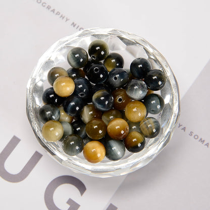 65Pcs 6mm Dream Tiger Eye Gemstone Natural Round Loose Real Stone Beads Gemstone Genuine for DIY Hand Made Craft Jewelry Bracelet Earring Necklace String Making Energy Healing Power