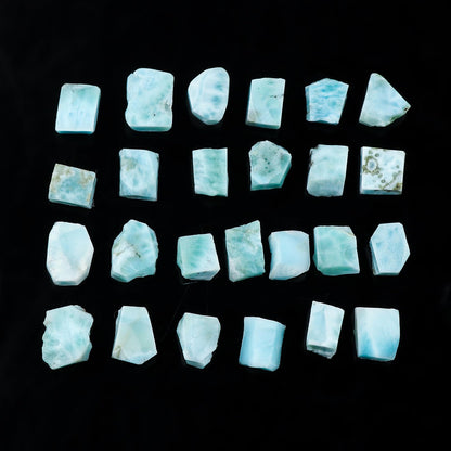 CRYSTALIS Wholesale 25pcs Natural Sea Blue Raw Larimar Pectolite, Loose Gemstone Bulk Rough Jewelry Making Supply, Chakra & Healing Raw Stones, Wire Wrapping, DIY, Gem Collection, 7-10mm