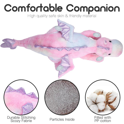 ARELUX Large 36in Cute Dragon Stuffed Animals Plush Toy Soft Colorful Pink Pterosaur Plushie Giant Fuzzy Dinosaur Pillow Plushies with Wings Cuddly for Friends Family Member