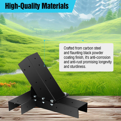 TOPTGO Hammock Stand Bracket, Heavy Duty DIY Hammock Bracket Kits Fit for 4" x 4" (Actual 3.5" x 3.5") Lumber /Wood Posts, 500 LBS Capacity, Black Powder Coated-2PACK