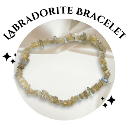 Amazing Gemstone Chips Bracelet (Labradorite)