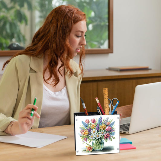 Tontut DIY Diamond Painting Kit，Vase Special Shape diamond painting pen holder, Acrylic Daily Office Desktop Decoration Storage Item