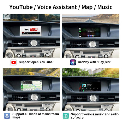 Wireless CarPlay Retrofit Kit Decoder for Lexus NX/ES/UX/CT/RX 2014-2020 Retains Factory Controls Support Android Auto, Mirror Link, Backup Camera, YouTube, Original Car Function