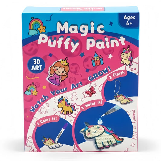 SJHSJH Aqua Puffs 3D Art Kit for Kids, Mess-Free Paint by Number Crafts with Princesses & Unicorns, DIY Color & Inflate Activity Set, Creative Travel Toy & Gift for Girls & Boys Ages 4-10