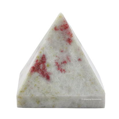 Amazing Gemstone Cinnabarite Pyramid Crystal Healing Stones - 1" Great Pyramid Figurine of Natural Stone Pyramid for Meditation, Reiki, Chakra Balancing and Crystal Pyramids Grid