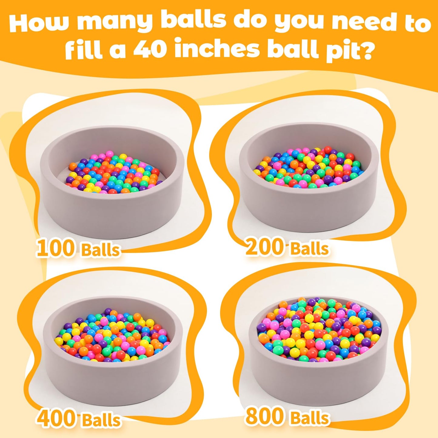 Suncuber Ball Pit Balls for Toddlers: 100 Colorful Non-Toxic Balls – BPA-Free, Phthalate-Free, Crush-Resistant Plastic, 2.2 Inches, Perfect Toy for Boys and Girls, Ideal for Ball Pit Play
