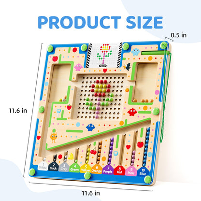 zhiwuzhu 2 in1 Magnetic Color and Number Maze,Wooden Montessori Preschool Learning Activities Toys,Toddler Travel Essentials Toys,3 4 5 Year Old Boy Girl Birthday Gift Toys