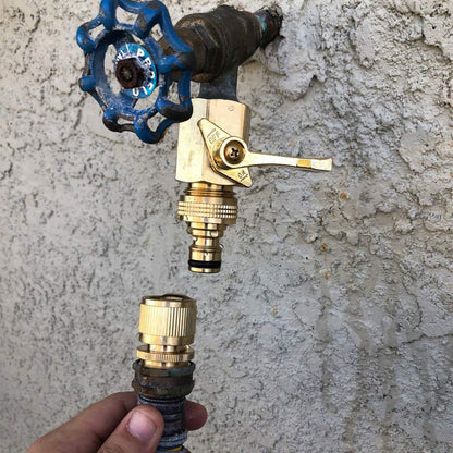 HQMPC Male Garden Hose Quick Connect Solid Brass Quick Connector Garden Hose Fitting Water Hose Connectors 3/4 inch GHT (4 Female+ 4Male)