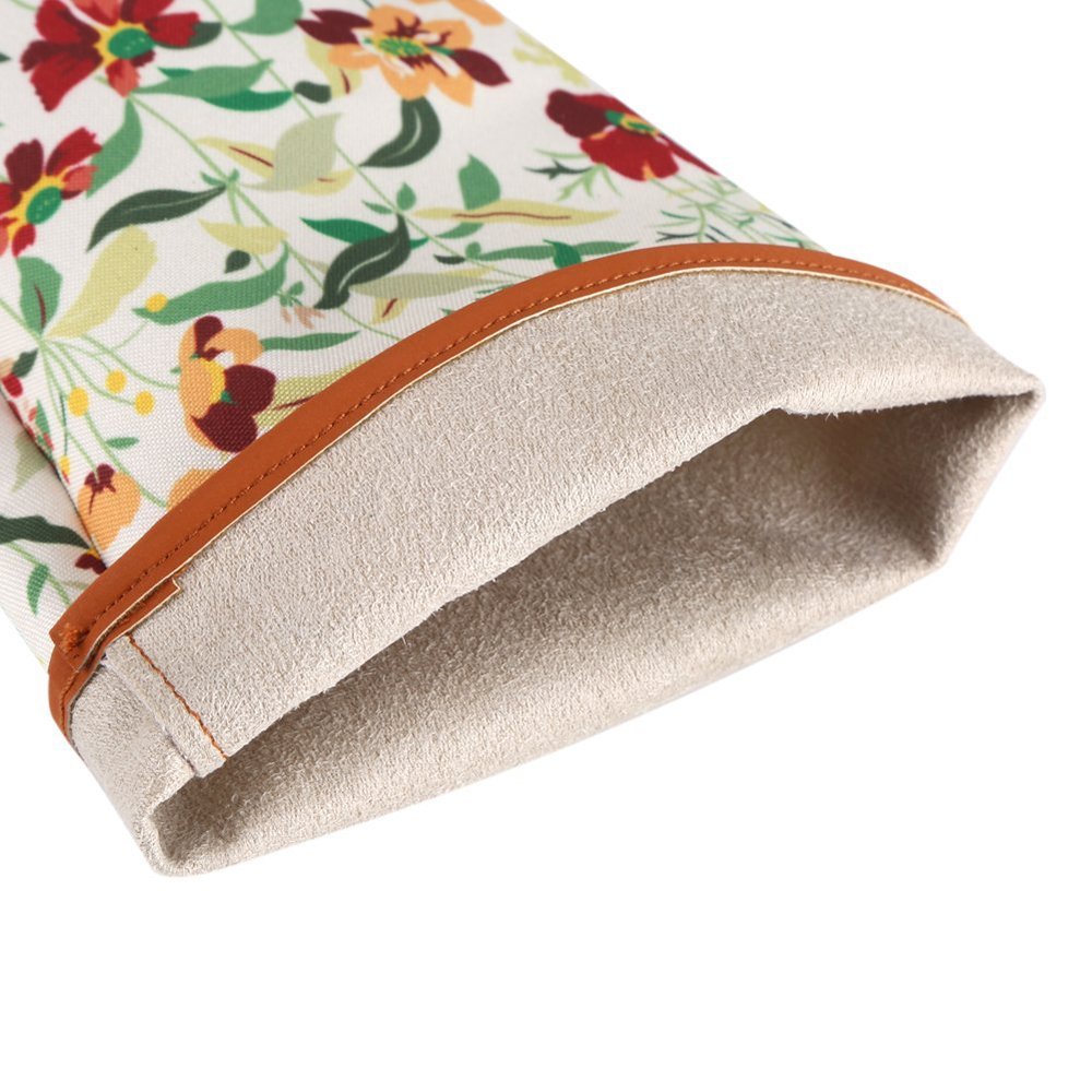 Ruibo Leather Rose Gardening Gloves/Thorn Proof Pruning Gloves With Puncture Resistant Long Sleeve Polyester Print Cuff/For Blackberry Plants Rose Bush Women