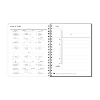 Blue Sky Note Taking Planner, Undated Planning Calendar, Monthly Layout, 8.5" x 11", Flexible Cover, With 120 Lined Notebook Pages, Durable Twin Wire Binding, Includes Snap In Bookmark, Zenra