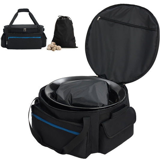 Fire Pit Carry Bag for Ciays Propane Gas Firepit 19 Inch, Portable Carrying Case for Outland Fire Bowl Model 893/ 870/ 823 with Separate Rocks Pouch and Large Pockets for Camping Accessories, Bag Only