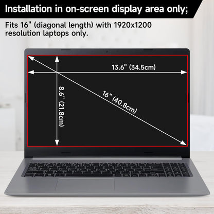 16 Inch 16:10 Laptop Privacy Screen Filter, Anti Blue Light Glare & Anti Scratch Computer Privacy Shield for 16" with 1920x1200 Aspect Ratio Laptop