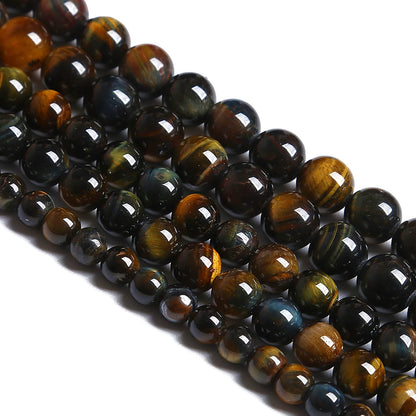 8MM 46PCS Natural Tiger Eye Beads Yellow Blue Stone Loose Beads for Jewelry Making DIY Bracelet Necklace