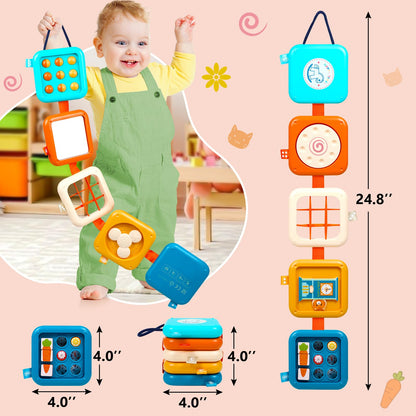 Busy Board for 1 Year Old Montessori Toys for 1 2 Boy Girl Toys Toddler Car Airplane Travel Activities Essentials 1-3 Busy Cube Stocking Learning Education Baby Toy 12-18 Months Birthday Gifts 1 2 3