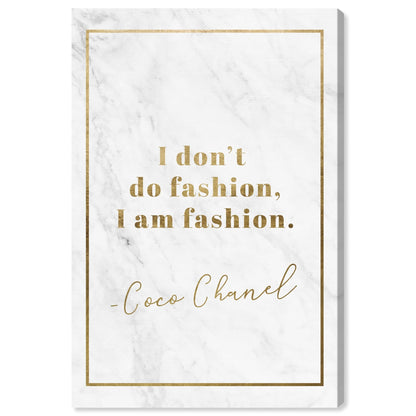 Oliver Gal Typography Wall Art Canvas Prints Quotes and Sayings I Dont Do Fashion Gold Home Décor, 24" x 36"