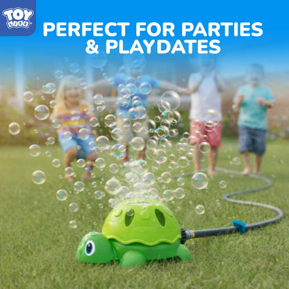 TOY Life 2-in-1 Turtle Sprinkler for Kids with Bubble Machine – Kids Water Sprinkler for Yard, Outdoor Water Toys for Kids Ages 3-5 4-8, Rotating Backyard Sprinkler Toy for Outdoor Summer Water Play