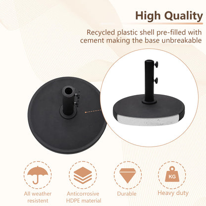 C-Hopetree 44 lb Patio Umbrella Base, Heavy Duty Stand for Outdoor Patio Market Table Umbrella, Black