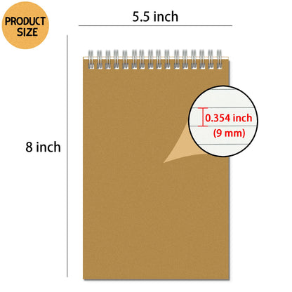 OSIMIG 48 Pack A5 Spiral Notebooks Bulk with Kraft Cover, 8x5.5 Inch Lined Paper Travel Journaling Notebooks, Composition Notebook for School Office Supplies, 80 Sheets 160 Pages