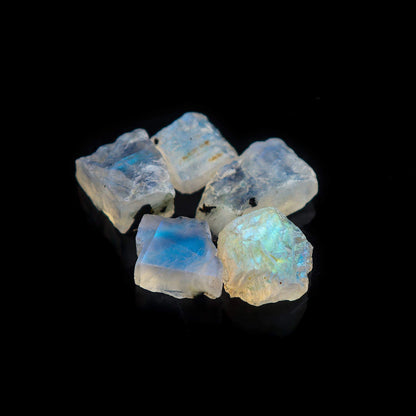 50carats Real Raw Blue Moonstone Gemstone, Rough Crystals, DIY Jewelry Making, Wire Wrapping, Chakra Healing Crystals, Loose Stones, Wholesale Lot, June Birthstone, Natural Rainbow Moonstone Pack