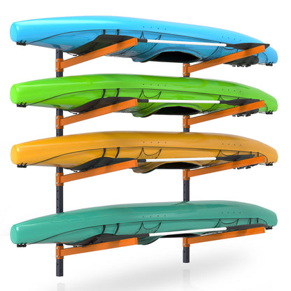 UOKRR Kayak Storage Rack, Wall Mount Kayak Racks for Indoor Outdoor Storage, Heavy Duty Adjustable Kayak Rack for Garage, Spacesaver (4 Kayaks, Wall Mount)