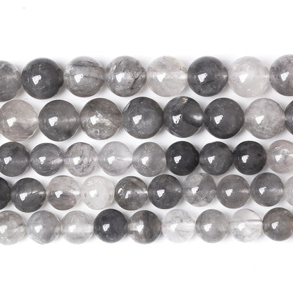 32pcs 12mm Natural Grey Cloud Crystal Stone Beads for Jewelry Making Energy Healing Power Stone Beads DIY Bracelet Necklace Accessories 15" (12mm, Grey Cloud Crystal)