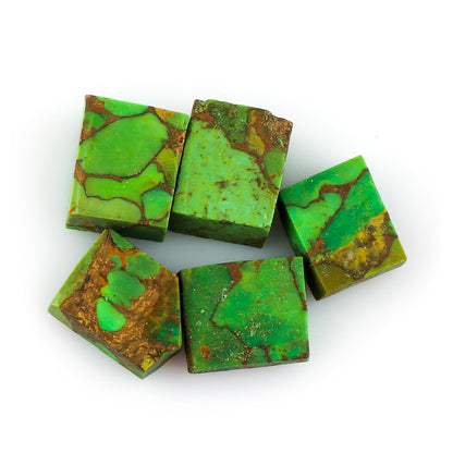 CRYSTALINES 5pcs, Genuine Raw Green Copper Turquoise Gemstone, Wholesale Rough Stones, DIY Craft-Jewelry Making, Bulk Gems Loose Supplies, Healing Crystals, Birthstone, Gem Collection, AAA Grade