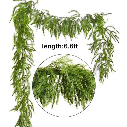 2Pack Artificial Pine Garland 13.2ft Real Touch Winter Greenery, Indoor Outdoor Holiday Decor (2Pack)