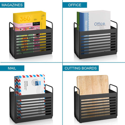 Aisung Magazine Rack, Magazine File Holder Mail Organizer Folder Organizer Bin for Magazines, Books, Newspapers, Tablets in Home, Office, Black