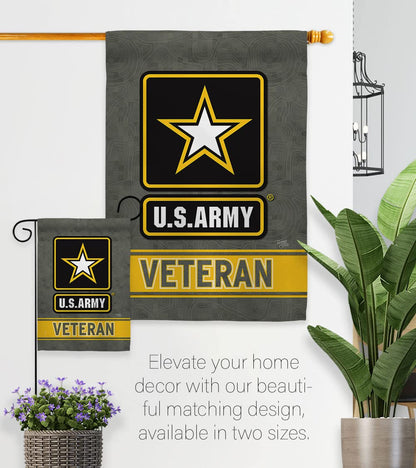 US Army Veteran Garden Flag - Armed Forces Rangers United State American Military Retire Official - House Decoration Banner Small Yard Gift Double-Sided Made in USA 13 X 18.5