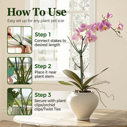 10 Pack Stackable Monstera Plant Support Stakes, Durable Climbing Plant Support Structures for Indoor Outdoor Potted Plants, Garden Stakes for Pothos, Philodendron & Vine Plants