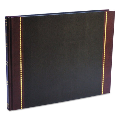 Wilson Jones S491 Detailed Visitor Register Book, Black Cover, 208 Ruled Pages, 9 1/2 x 12 1/4