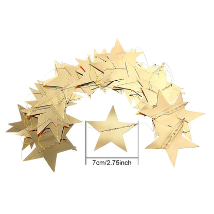 Patelai Glitter Star Garland Banner 2026 Graduation Decor 130 Feet Star Hanging Banner Twinkle Backdrop for Party Birthday Classroom Wedding Supplies(Gold)