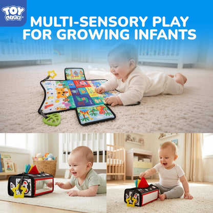 TOY Life High Contrast Baby Toys 0-6 Months - Black & White Newborn Tummy Time Sensory Toys Set with Soft Montessori Visual Stimulation Infant Book, Boy Girl Shower Gift, Easter Basket Stuffers