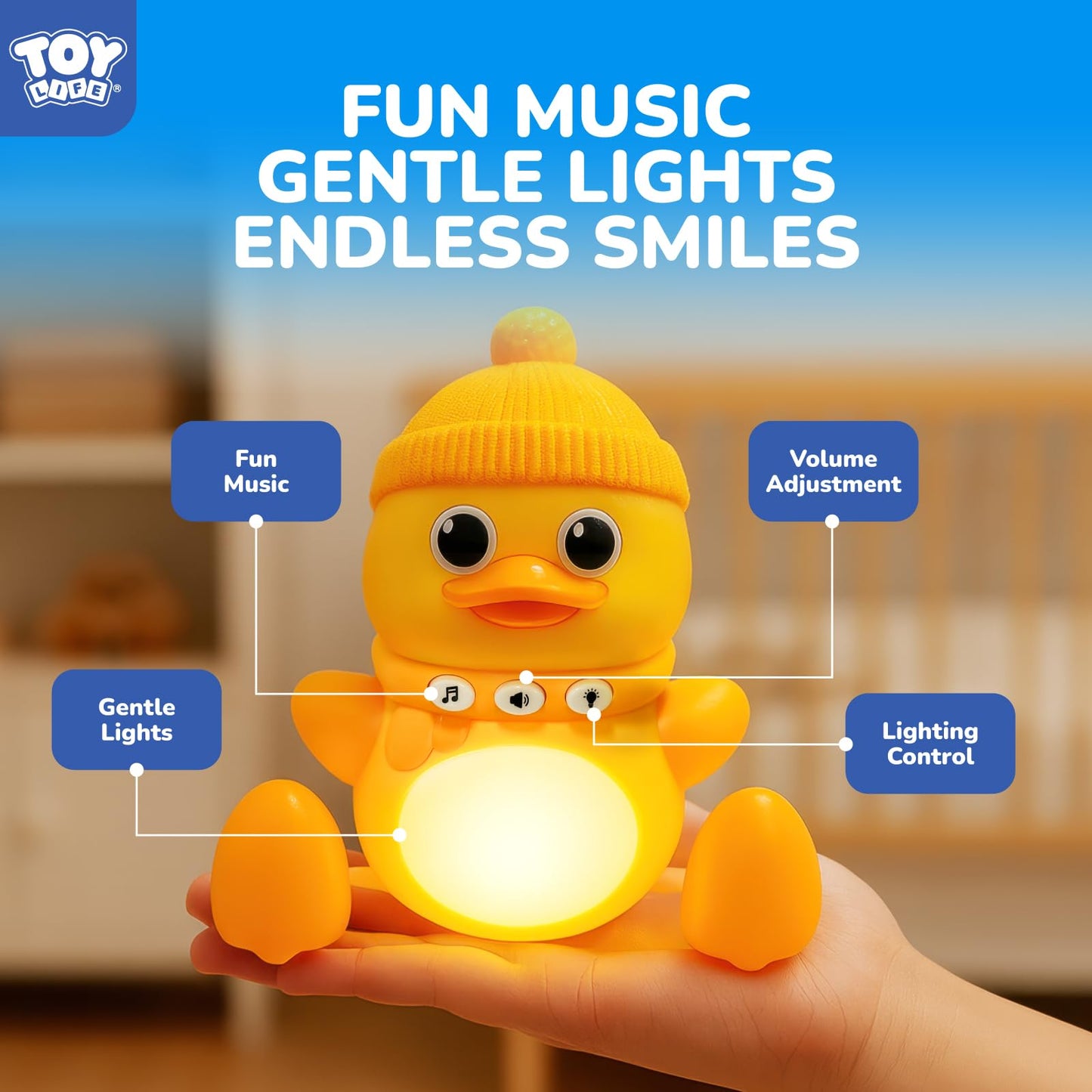 TOY Life Baby Tummy Time Toys 6-12 Months Musical Crawling Toys Dancing Duck Toy Set with Mama & Baby Ducklings, Interactive Duck Family, Easter Birthday Gift for 1 Year Old Boy Girl