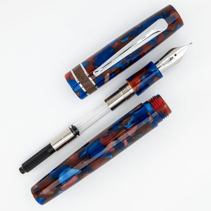 Monteverde USA Dragon Tree Fountain Pen – Blue/Brown Extra Fine Nib with Free 15ml Ink Bottle – Luxury Writing Gift Inspired by Nature for Collectors & Professionals