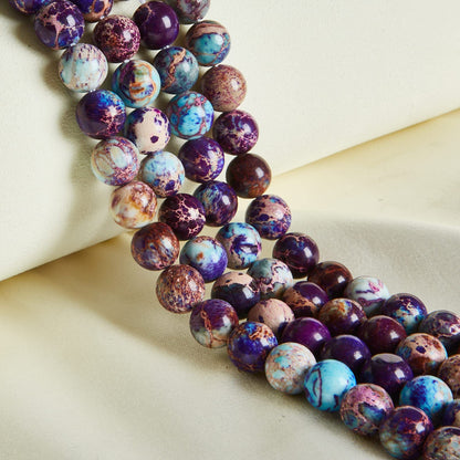 35pcs 10mm Natural Colorful Imperial Jasper Beads Gemstone Beads Round Loose Beads for Jewelry Making