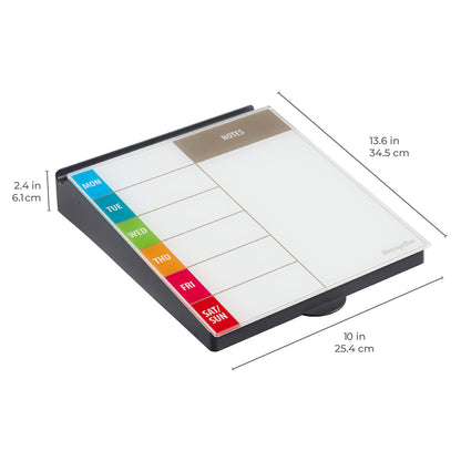 ECR4Kids MessageStor Dry-Erase Glass Board Memo Station, Desk Organizer, Assorted