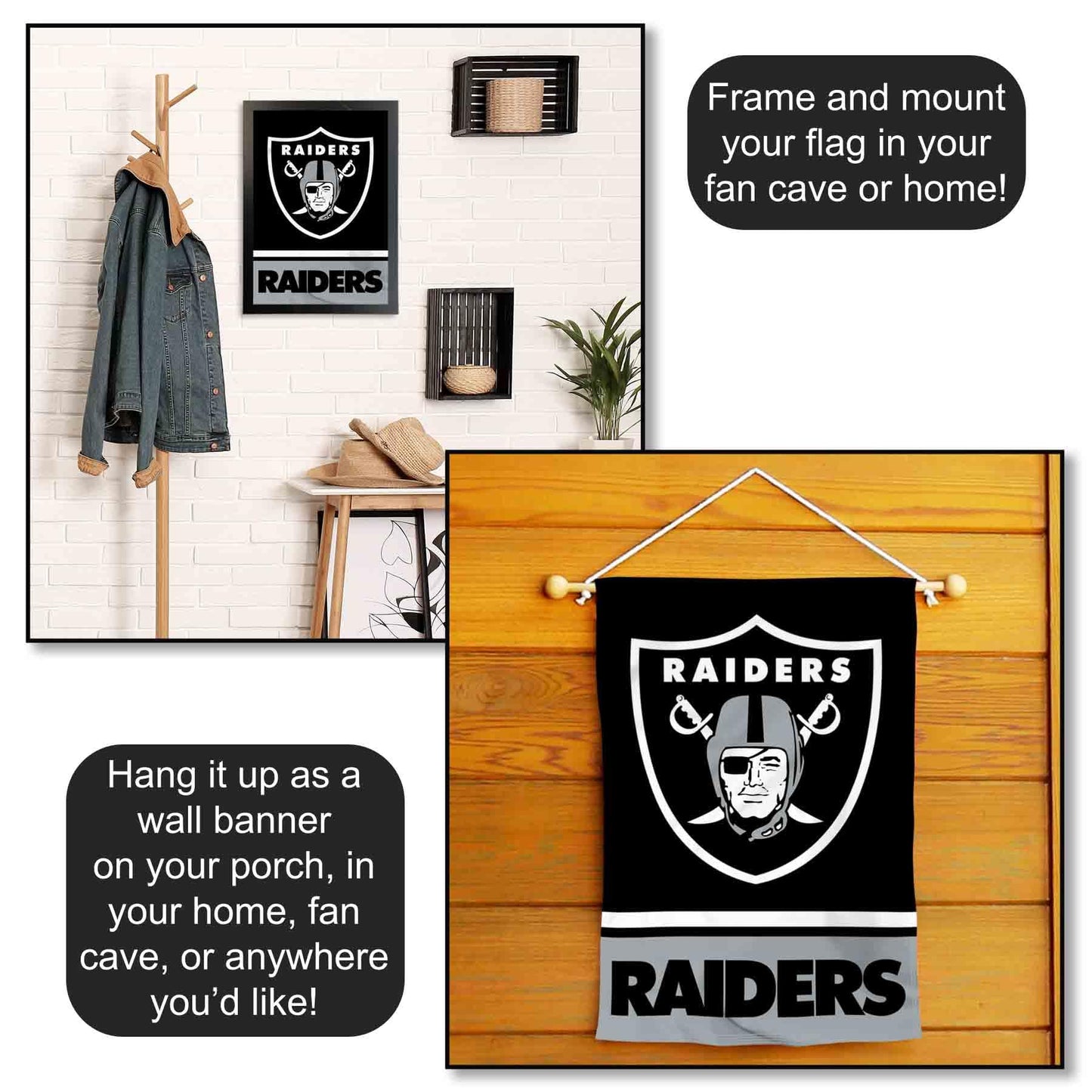 Las Vegas Raiders Double Sided Garden Flag