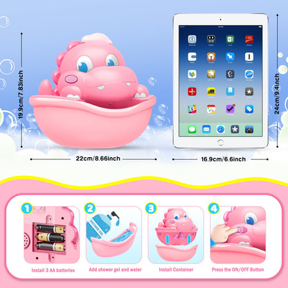 Baby Bath Toys Light Up Bath Bubble Machine with Colourful Light Bathtime Shower Bath Toys for Kids Ages 1-3 4-8 Birthday for Toddler Boys Girls